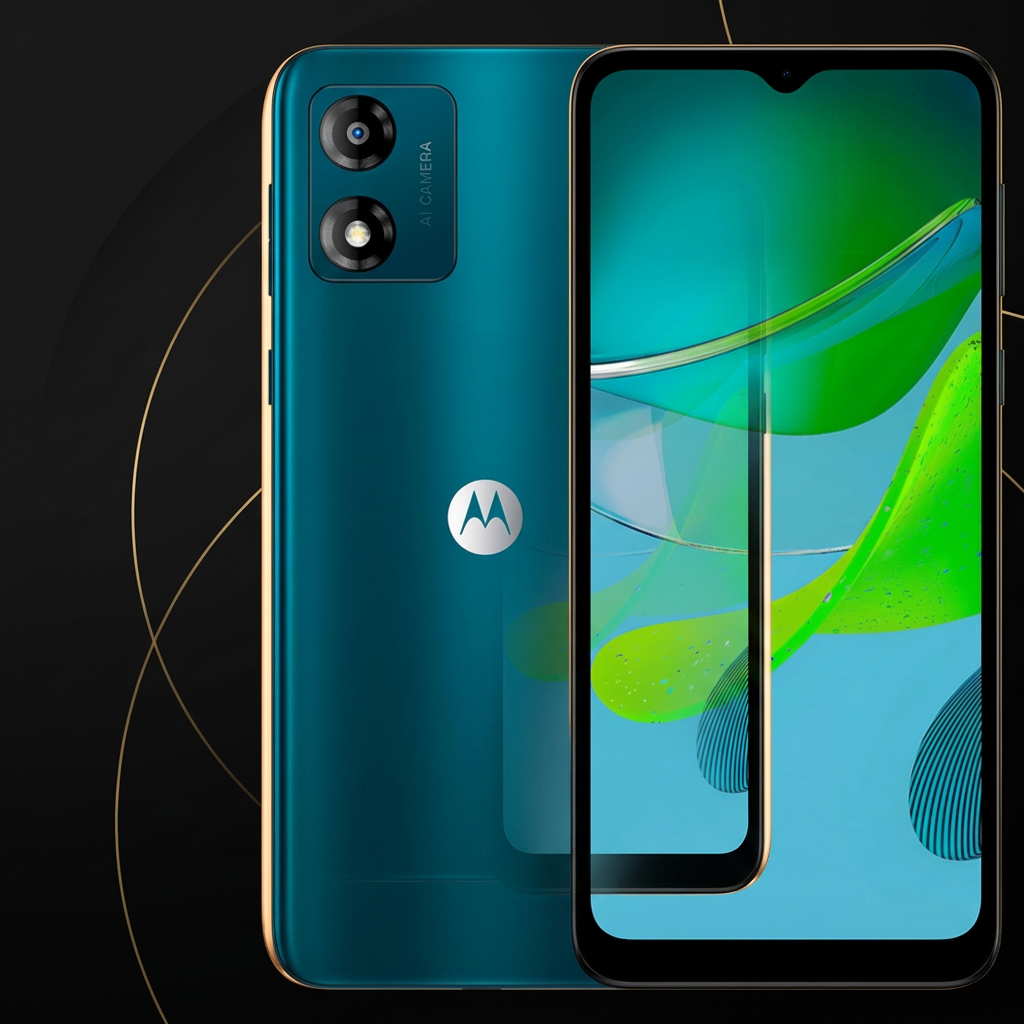 Celulares y Tablets: producto destacado sobre fondo negro con detalles dorados