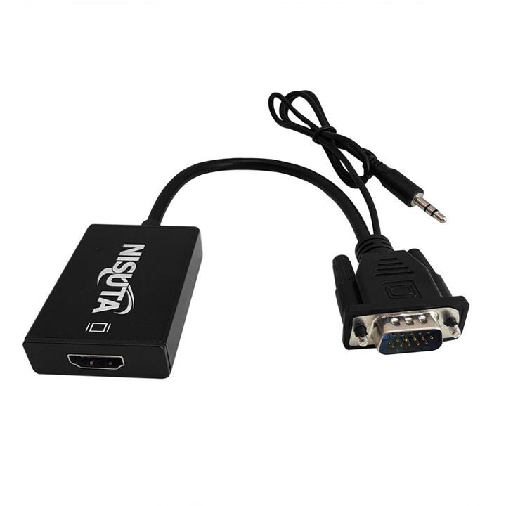 Conversor Nisuta VGA a Hdmi - Negro NSCOVGHD4