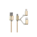 Cable Nisuta USB a Micro Usb, Lightning y USB C - Dorado NSCAUSB31
