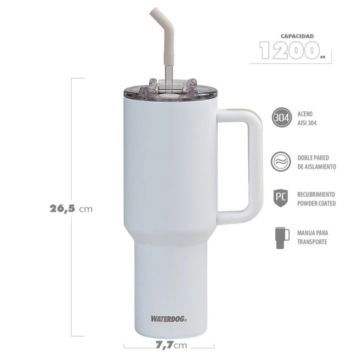 Vaso Termico Waterdog 1200CC - Blanco COLD1200WH