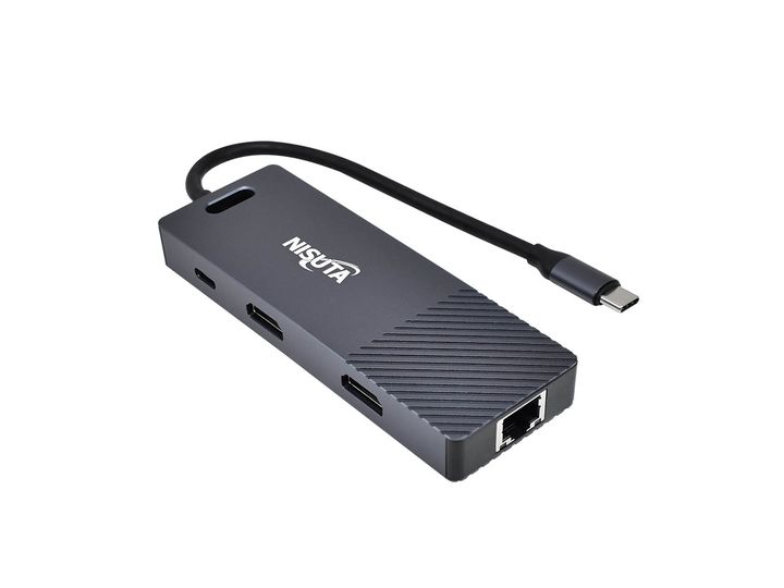 Adaptador Nisuta HUB 3 Puertos Usb, 2 Puertos Hdmi y 1 Puerto C - Negro NSUCD4
