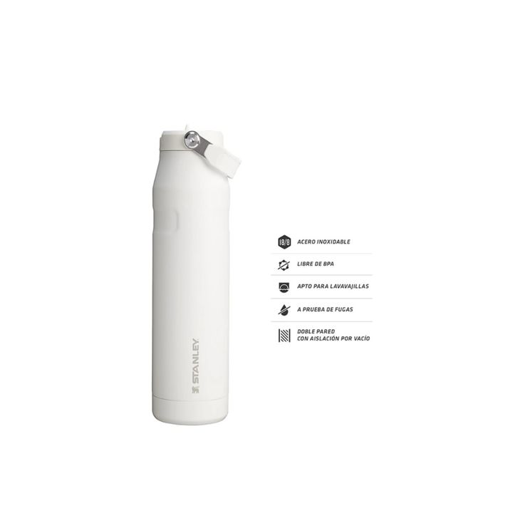 Botella Stanley 1.1L Flip Straw - Blanco Iceflow Bottle