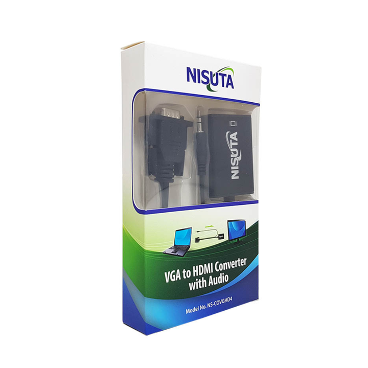 Conversor Nisuta VGA a Hdmi - Negro NSCOVGHD4
