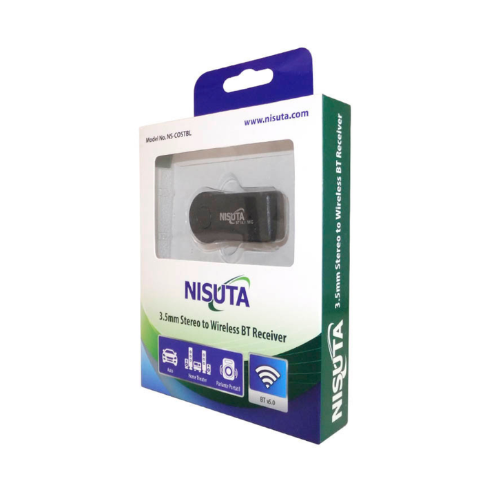Conversor Nisuta Audio 3.5MM a Bluetooth - Negro Nscostbl
