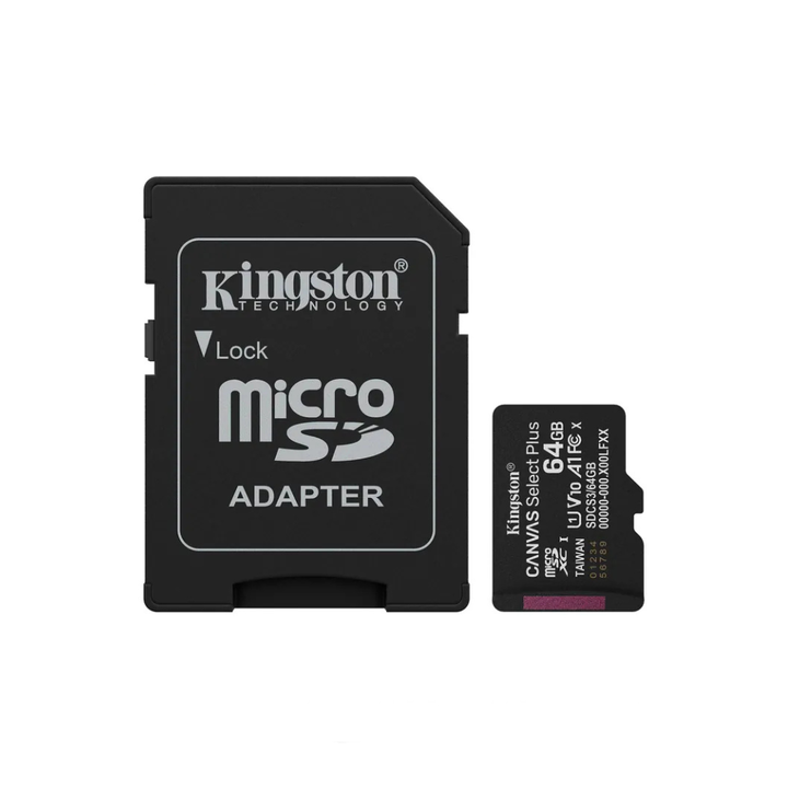 Tarjeta Microsd Kingston 64GB 100MB/S Canvas Select Plus - Negro