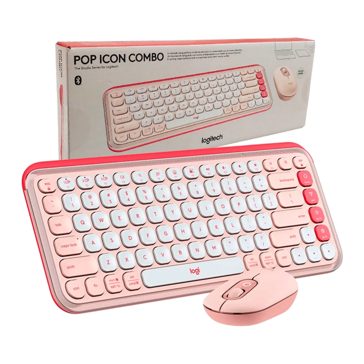 Teclado + Mouse Logitech POP Icon Combo - Rosa