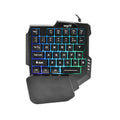 Teclado Nisuta Gamer RGB ONE Hand - Negro NSKBG35