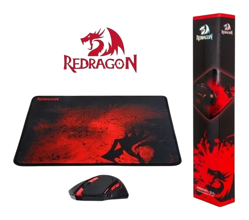 Mouse + Mousepad KIT Redragon - Negro M601WL-BA
