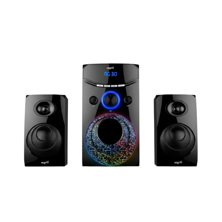 Parlante Nisuta Multimedia 2.1 con LUZ RGB 15W - Negro NSPAM21L