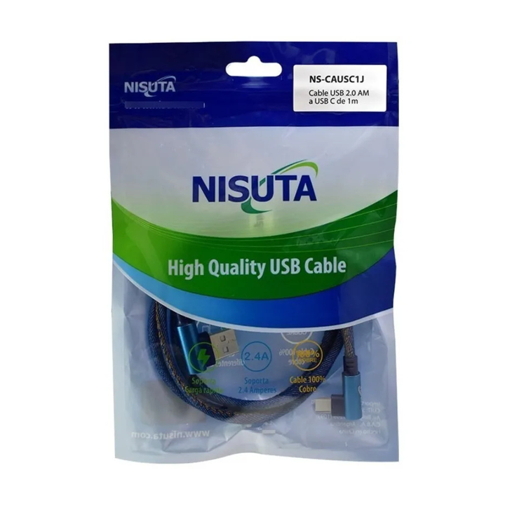 Cable Nisuta USB a Tipo C - Celeste NSCAUSC1J