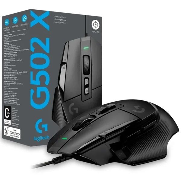 Mouse Logitech Gaming G502X - Negro