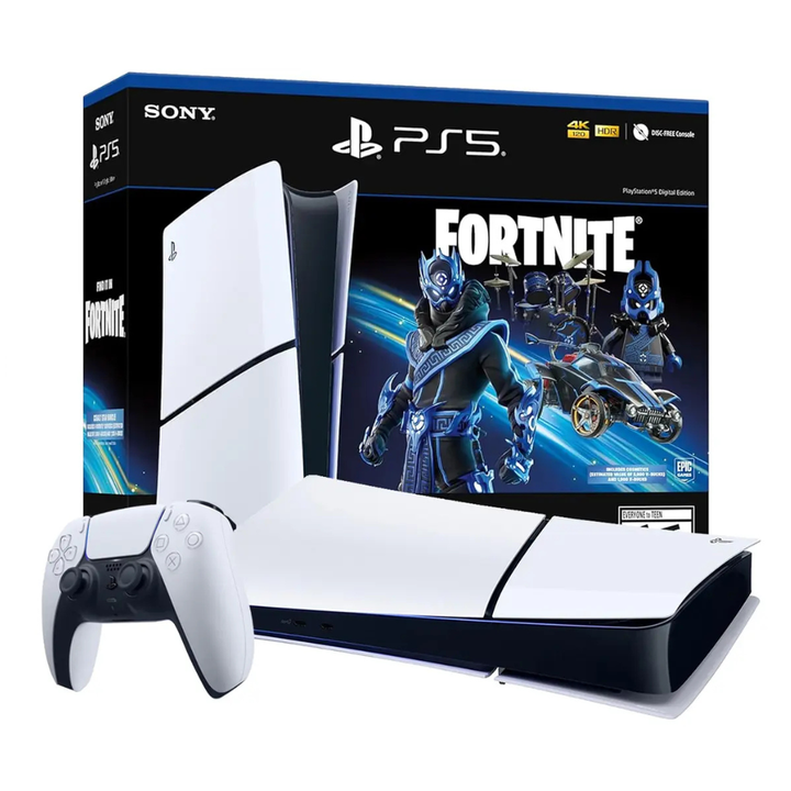 Playstation 5 Sony Slim C/ Joystick Fortnite - Blanco Digital