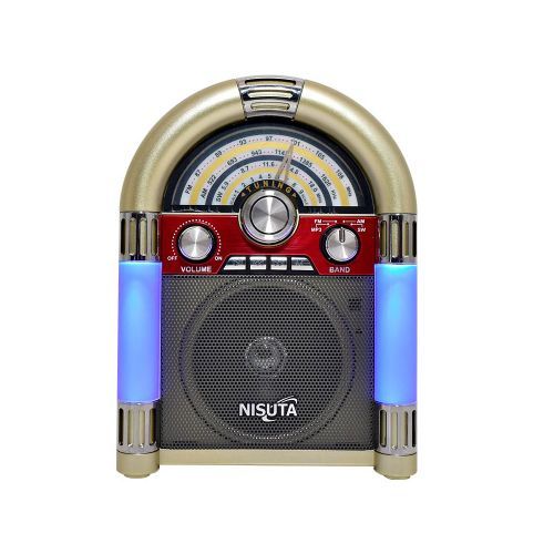 Radio Nisuta Rocola Vintage Am/fm MP3 BT AUX - Negro NSRV20