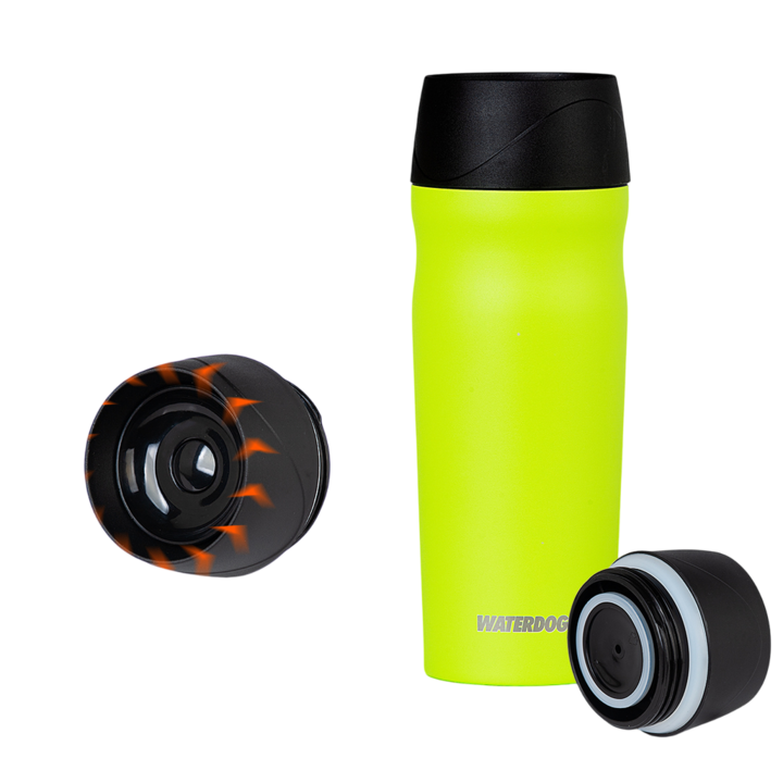 Vaso Waterdog 450CC con Tapa Plastica - Verde Lima BOSSA450GY